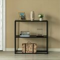 Fabulaxe Modern Display Metal Console Table with Open Shelf, for Dining, Entryway and Hallway, Black QI004187.BK